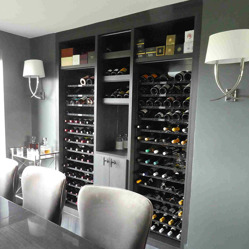 Photo shows dining room with built in racks in Culcheth, Cheshire