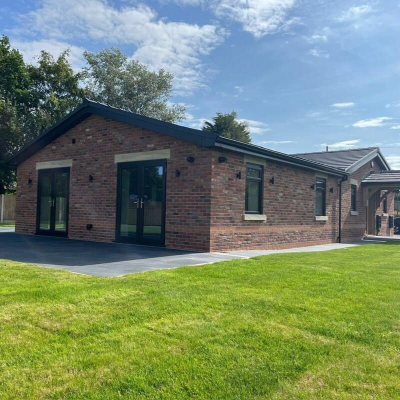Photo shows completed build of a retirement bungalow constructed in Mawdesley, West Lancs