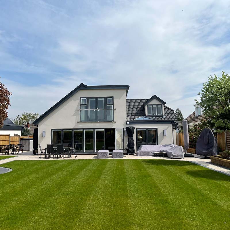 Photo shows completed extension design & remodelling services for a private home in Culcheth