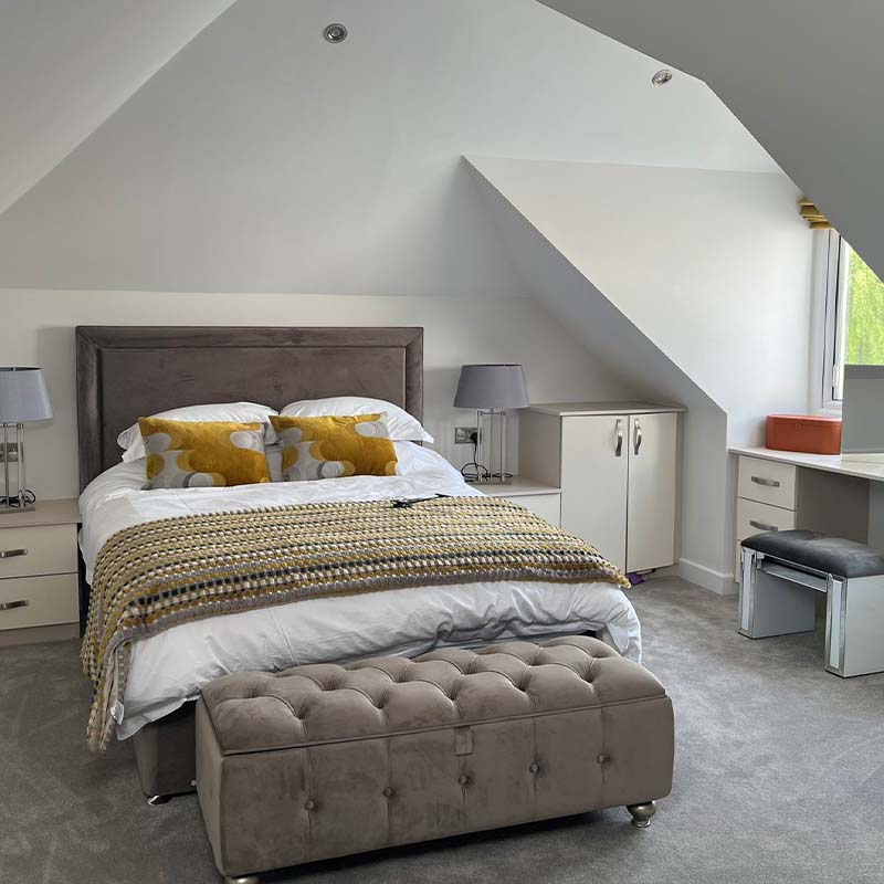 Photo shows stylish bedroom for homeowners in Culcheth